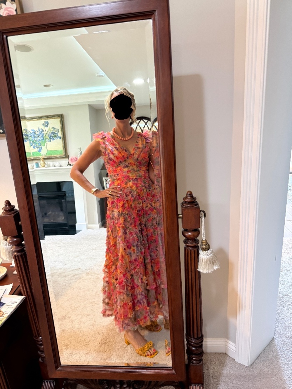 Macduggal floral v neck maxi dress 10 - Picture 8 of 8